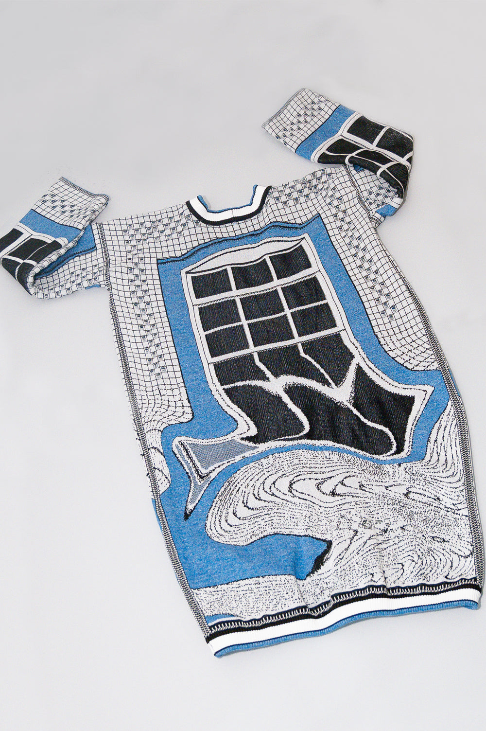 KNITWEAR JACQUARD LONG KIMONO WITH GEOMETRIC PATTERN image 2