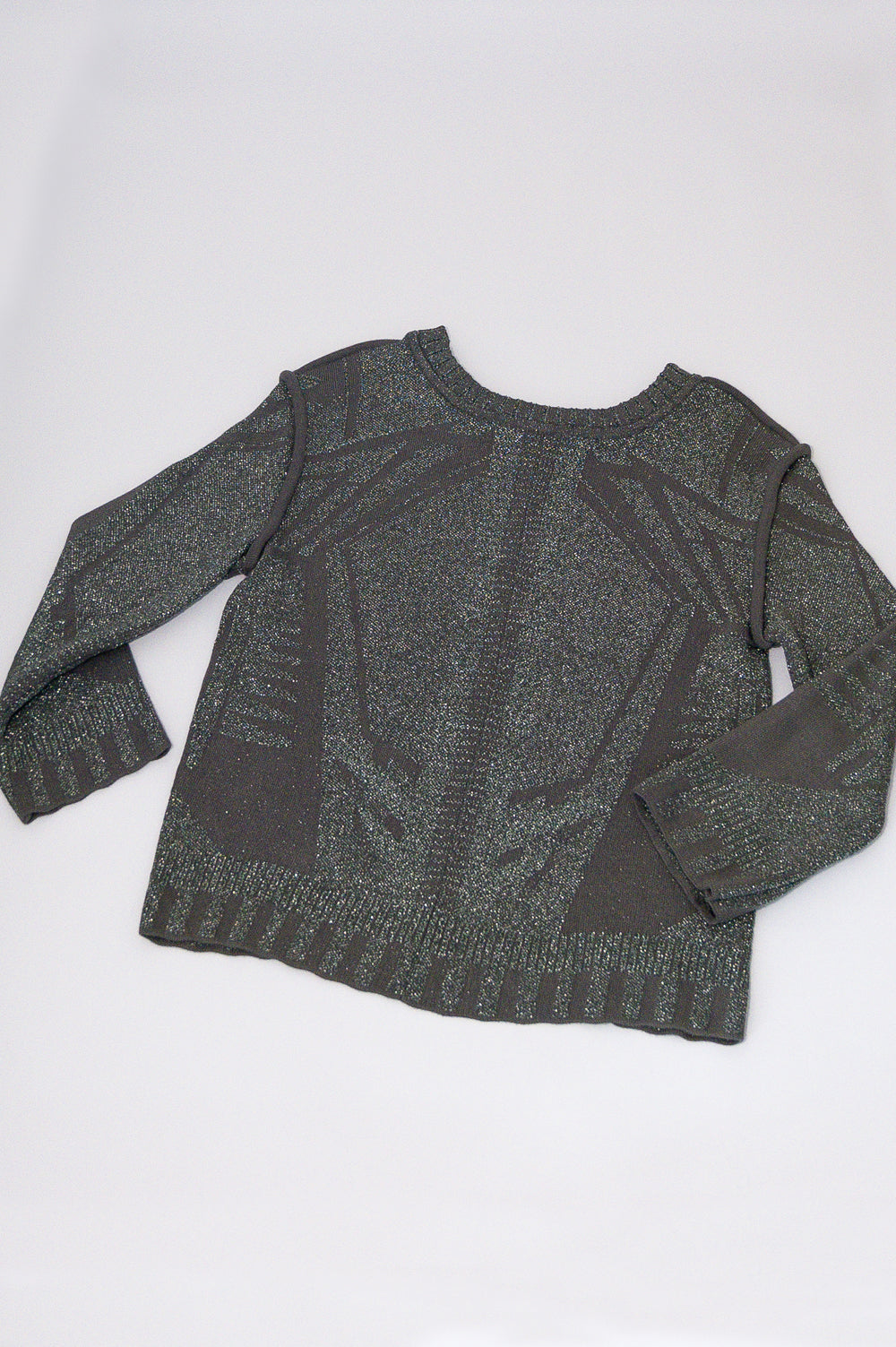 Knitwear Jacquard SWEATER in shiny grey image 3