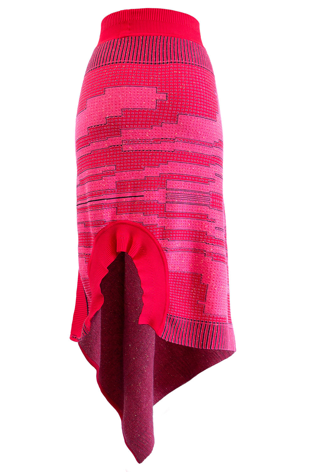 JACQUARD SKIRT IN PINK AND RED image 4