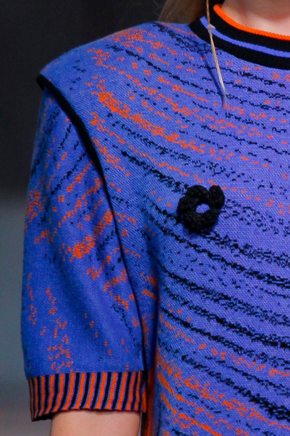 Knitwear Jacquard Longsleeve Dress with shoulder pads image 2