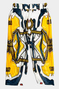 transparent trousers with vintage pattern and elastic waist image 0