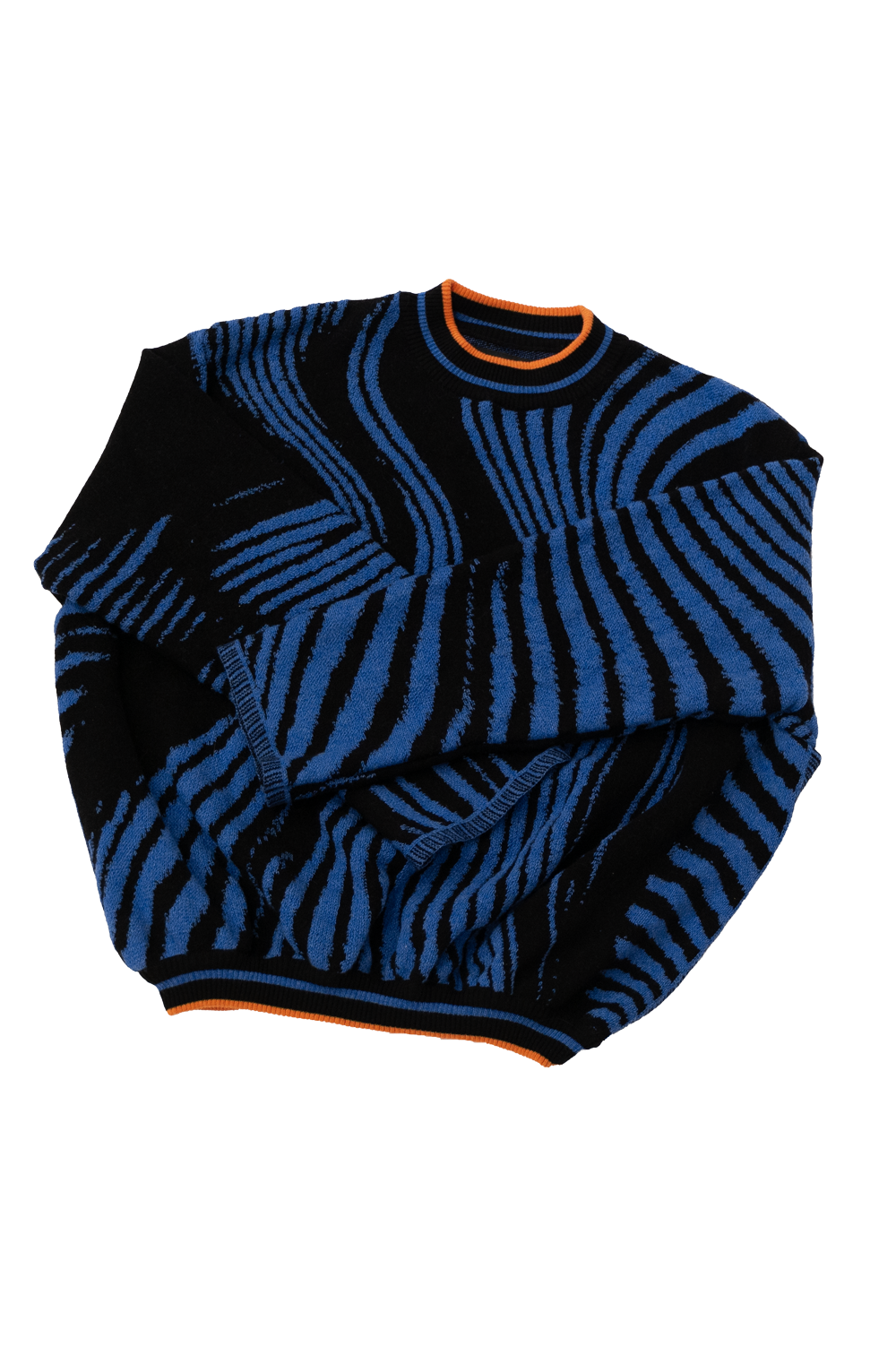 Knitwear Jacquard sweater in black and blue image 3