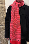 Pink and Black Jacquard Scarf image 0