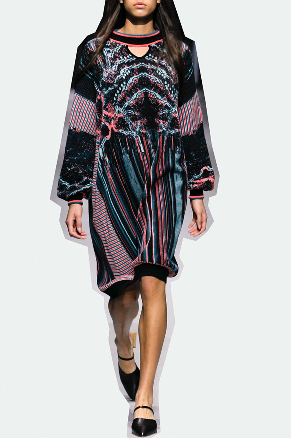 JACQUARD SWEATER DRESS WITH CUT OUT DETAIL image 1