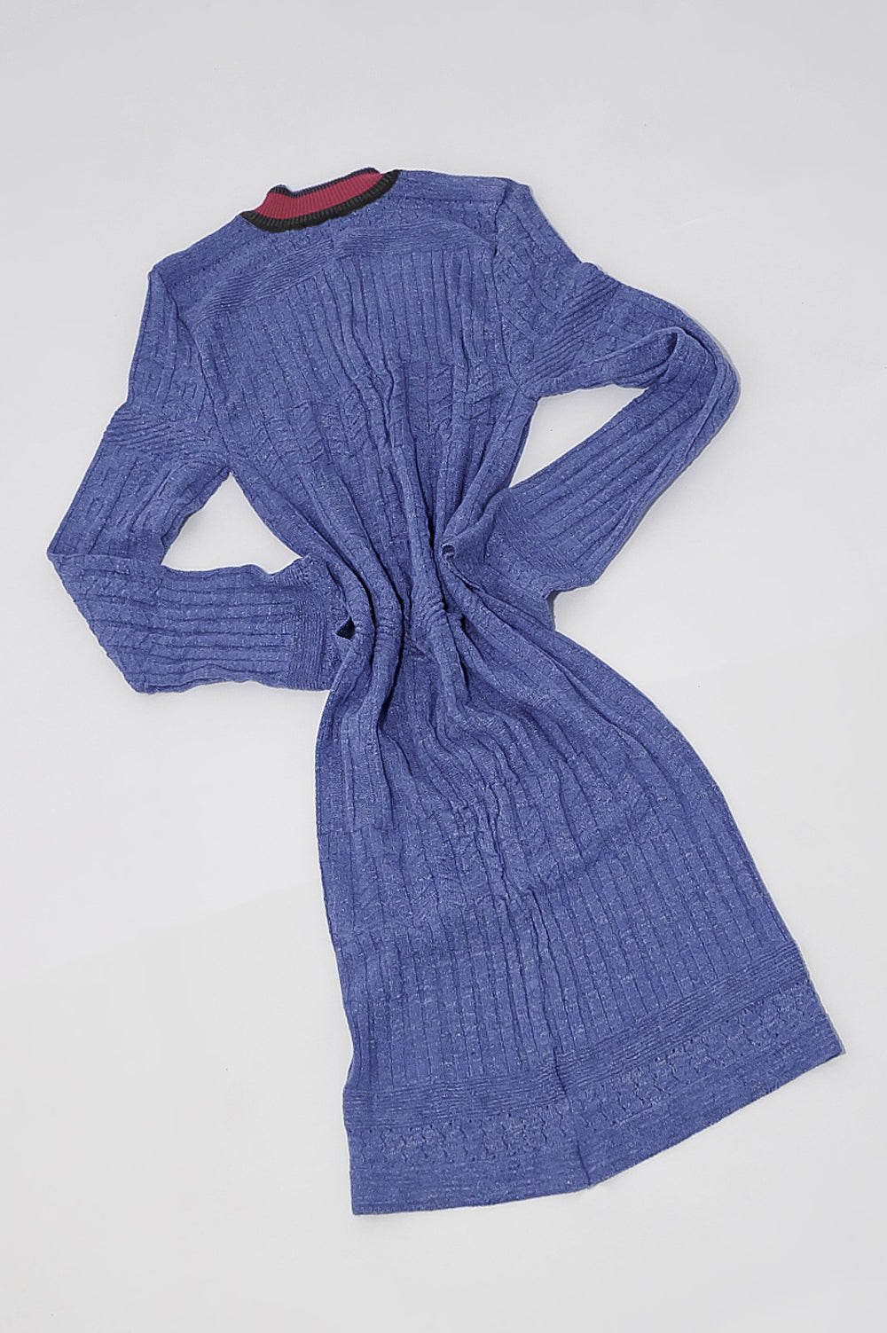 KNITWEAR STRUCTURAL STITCHES DRESS IN BLUE image 3