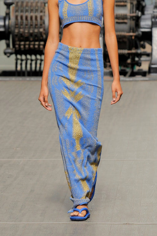 Gold Body Jacquard Extra Long Skirt image 0