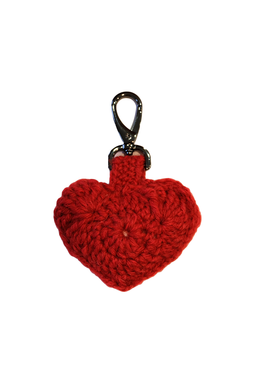 Red Crochet Heart Keychain image 1