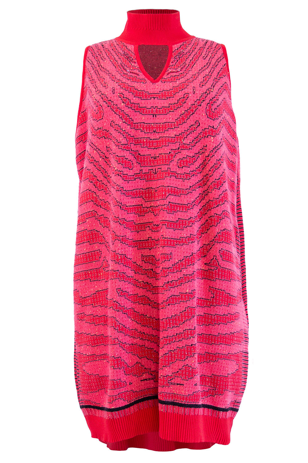JACQUARD mini dress WITH V NECK DETAIL image 4