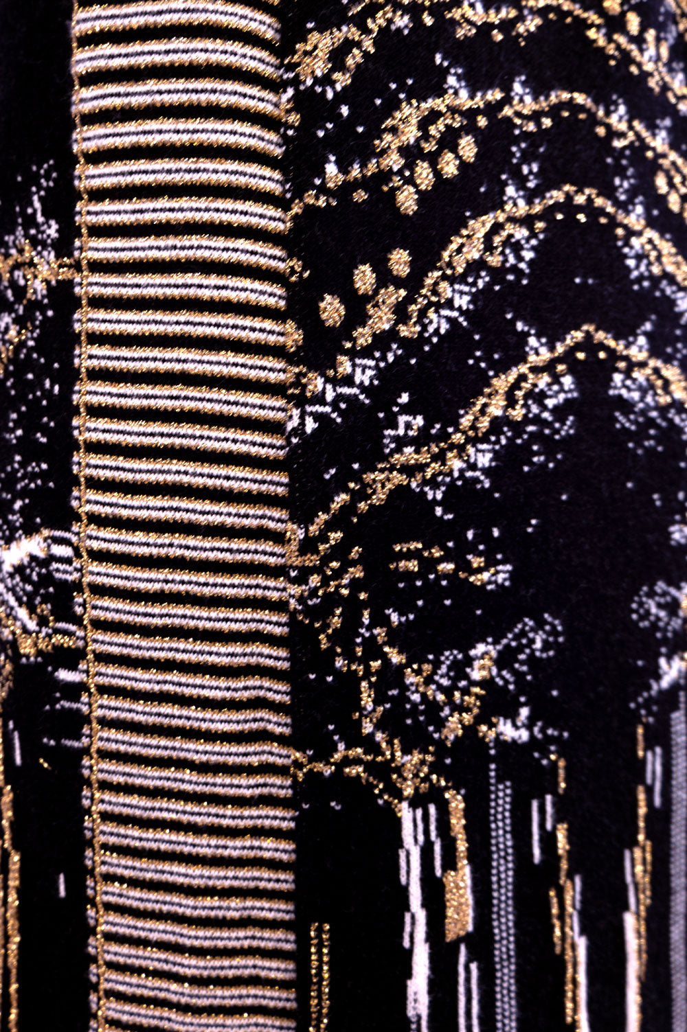 OPEN-BACK GOLD AND BLACK JACQUARD PARTY DRESS image 4