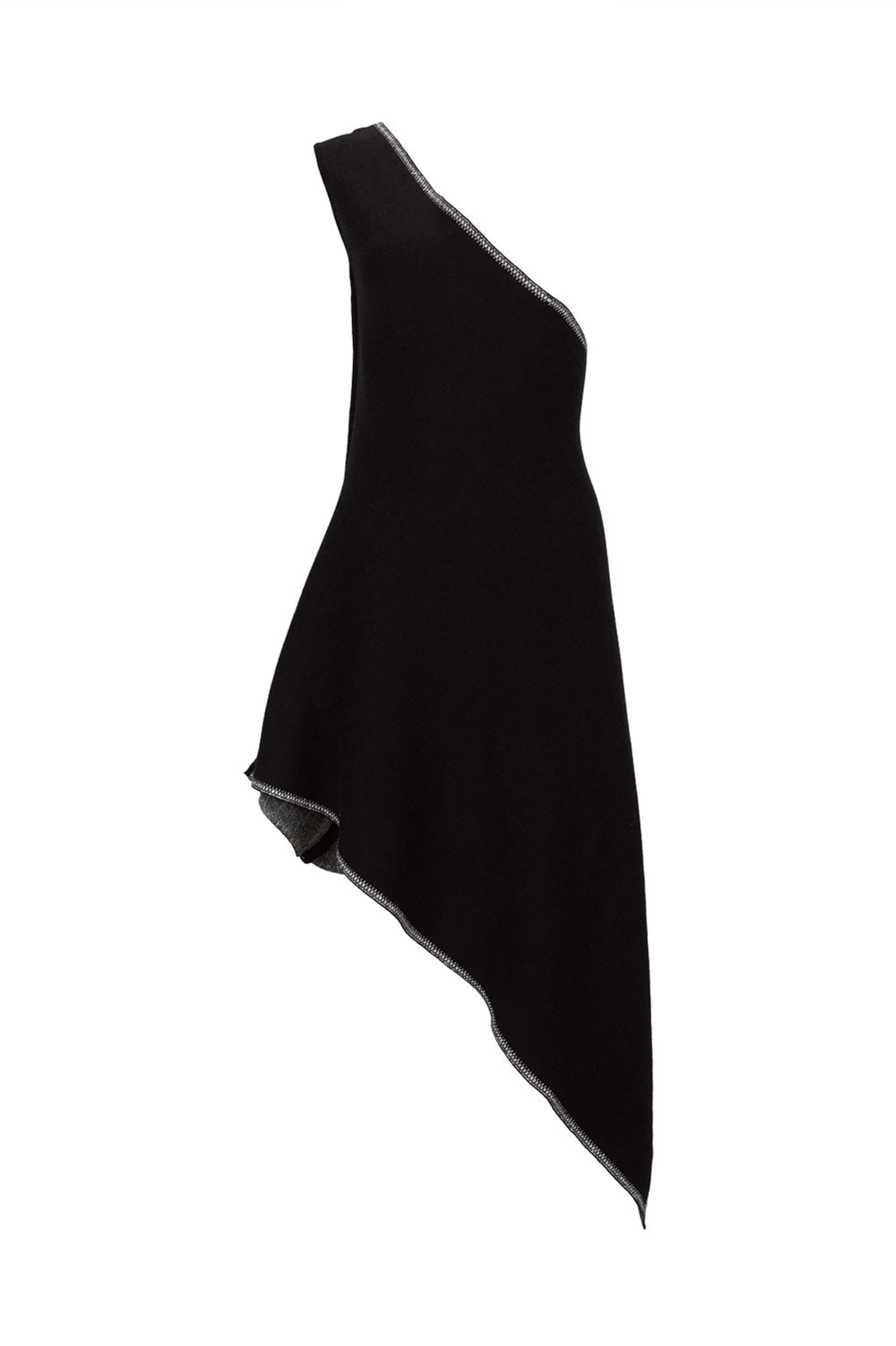 KNITWEAR JACQUARD ASYMMETRICAL ONE-STRAP DRESS IN BLACK image 3