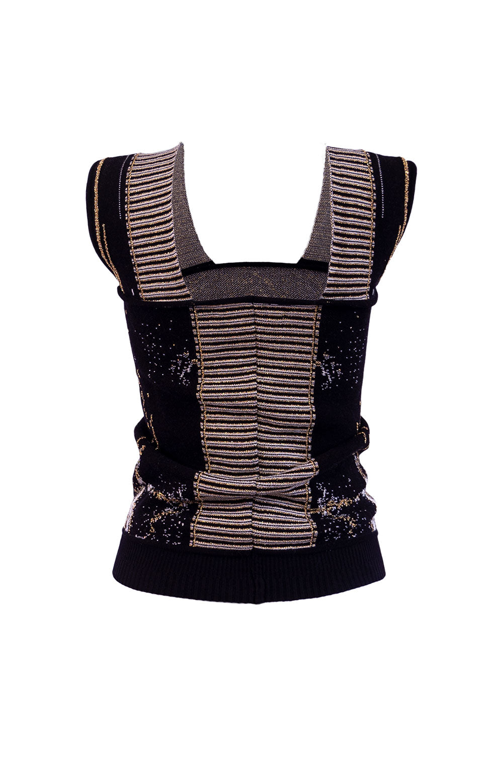 JACQUARD TOP WITH STONES EMBROIDEY DETAIL image 4