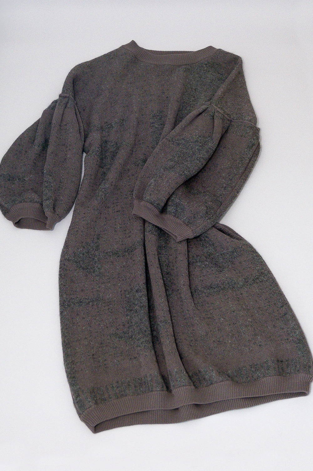 KNITWEAR JACQUARD LONG DRESS IN GREY image 2
