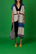 TUCK STRUCTURED KNITWEAR LONG ARMHOLE VEST IN BEJE image 0