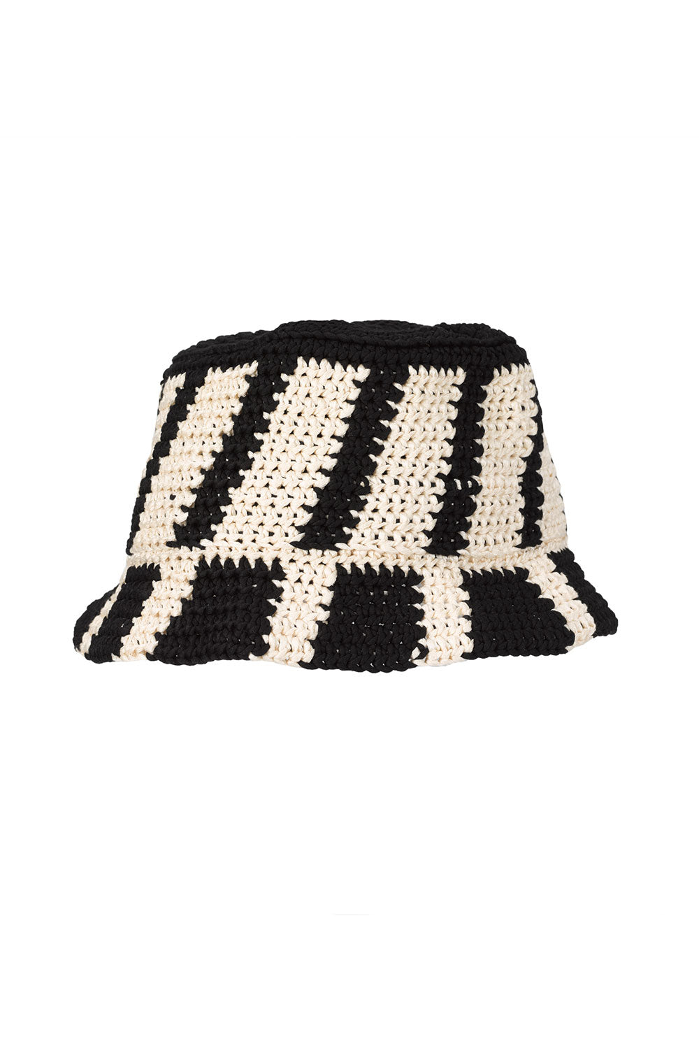 CROCHET HAT WITH BLACK AND BEJE STRIPES image 1