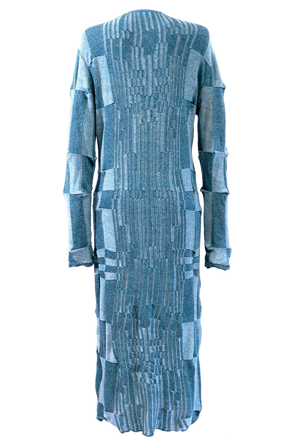 MOCK RIB MIDI DRESS IN BLUE image 3