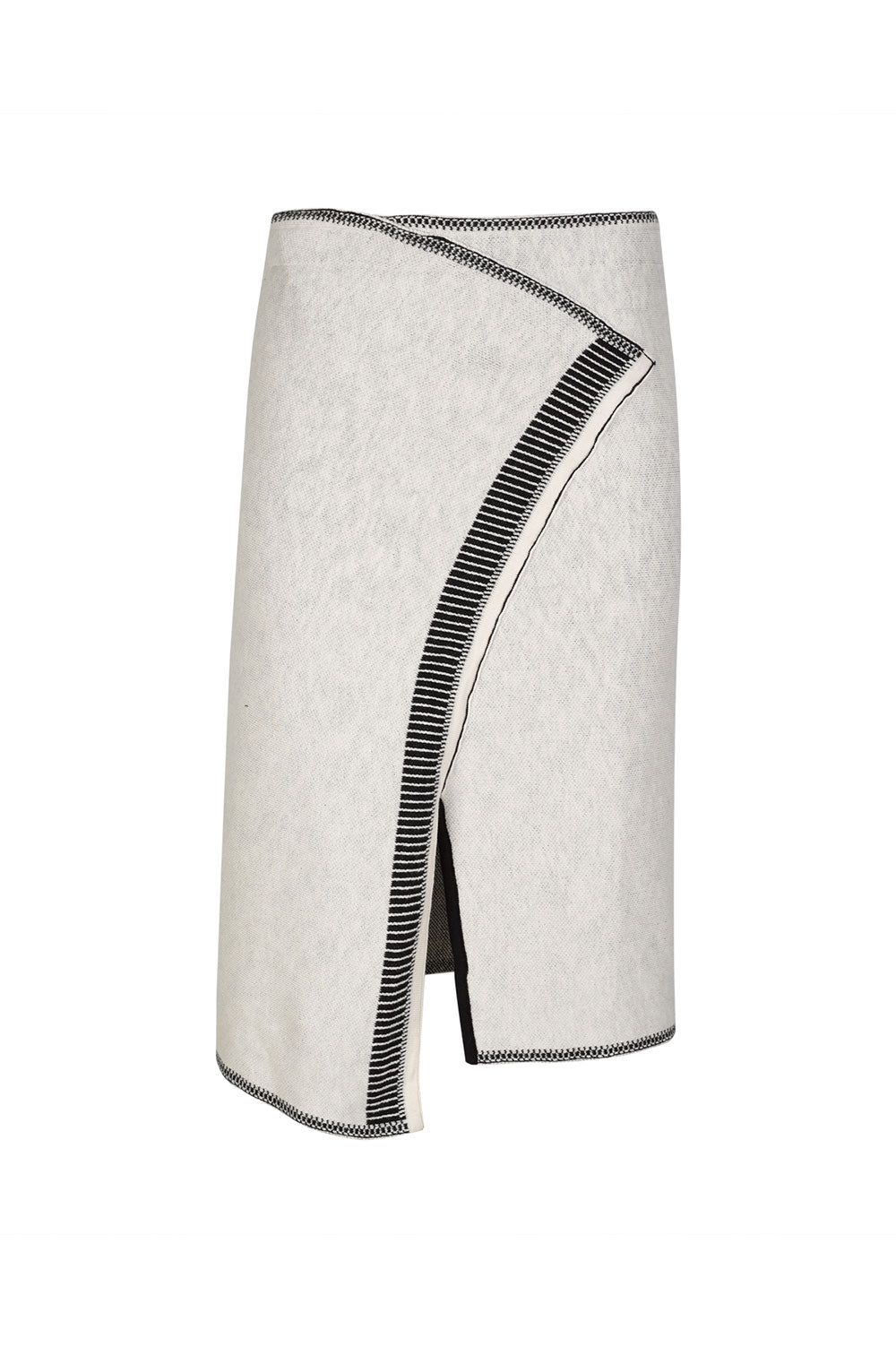 KNITWEAR JACQUARD ASYMMETRICAL SKIRT IN WHITE image 1