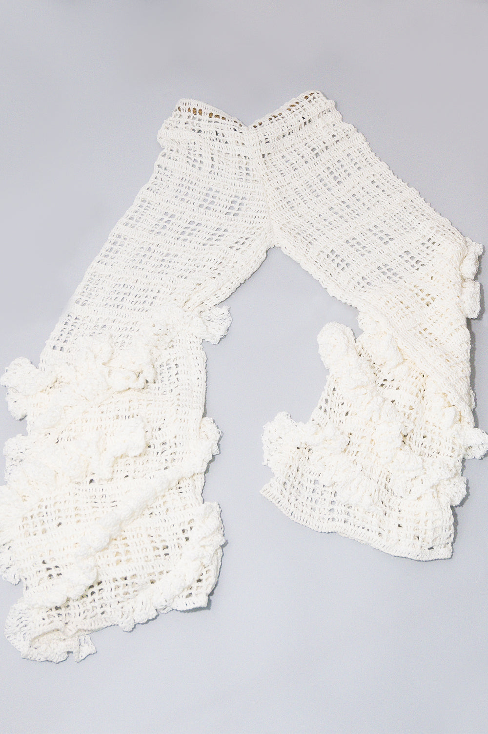 KNITWEAR CROCHET TROUSERS WITH RUFFLES image 1