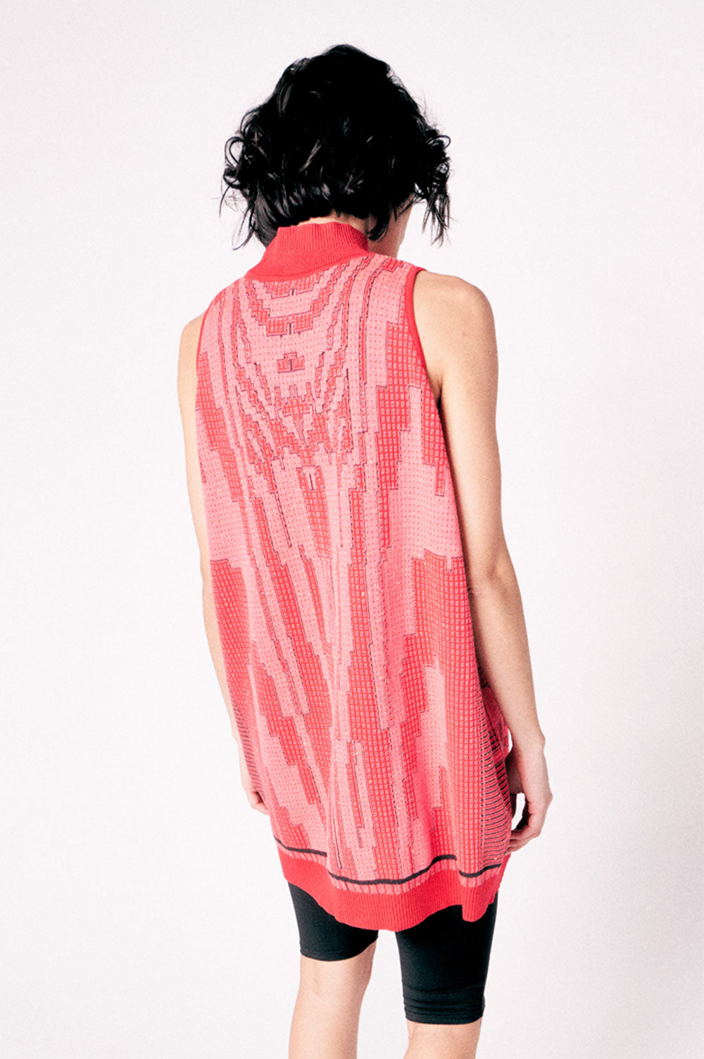 JACQUARD mini dress WITH V NECK DETAIL image 1