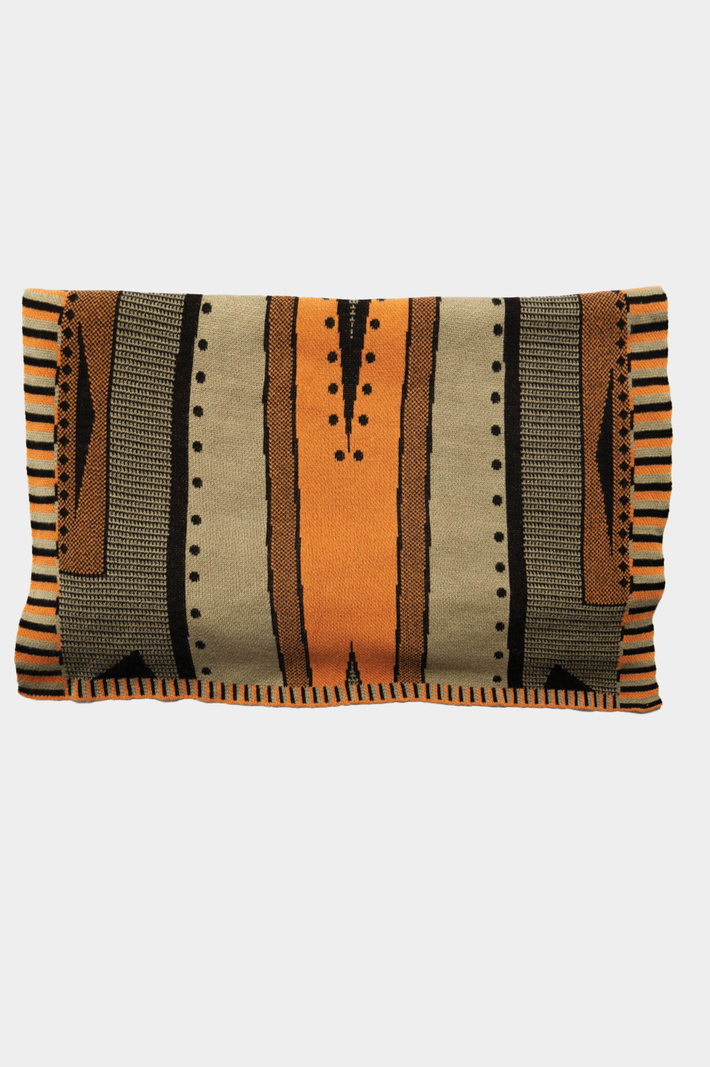 scarf with geometric patter in autumn colors image 1