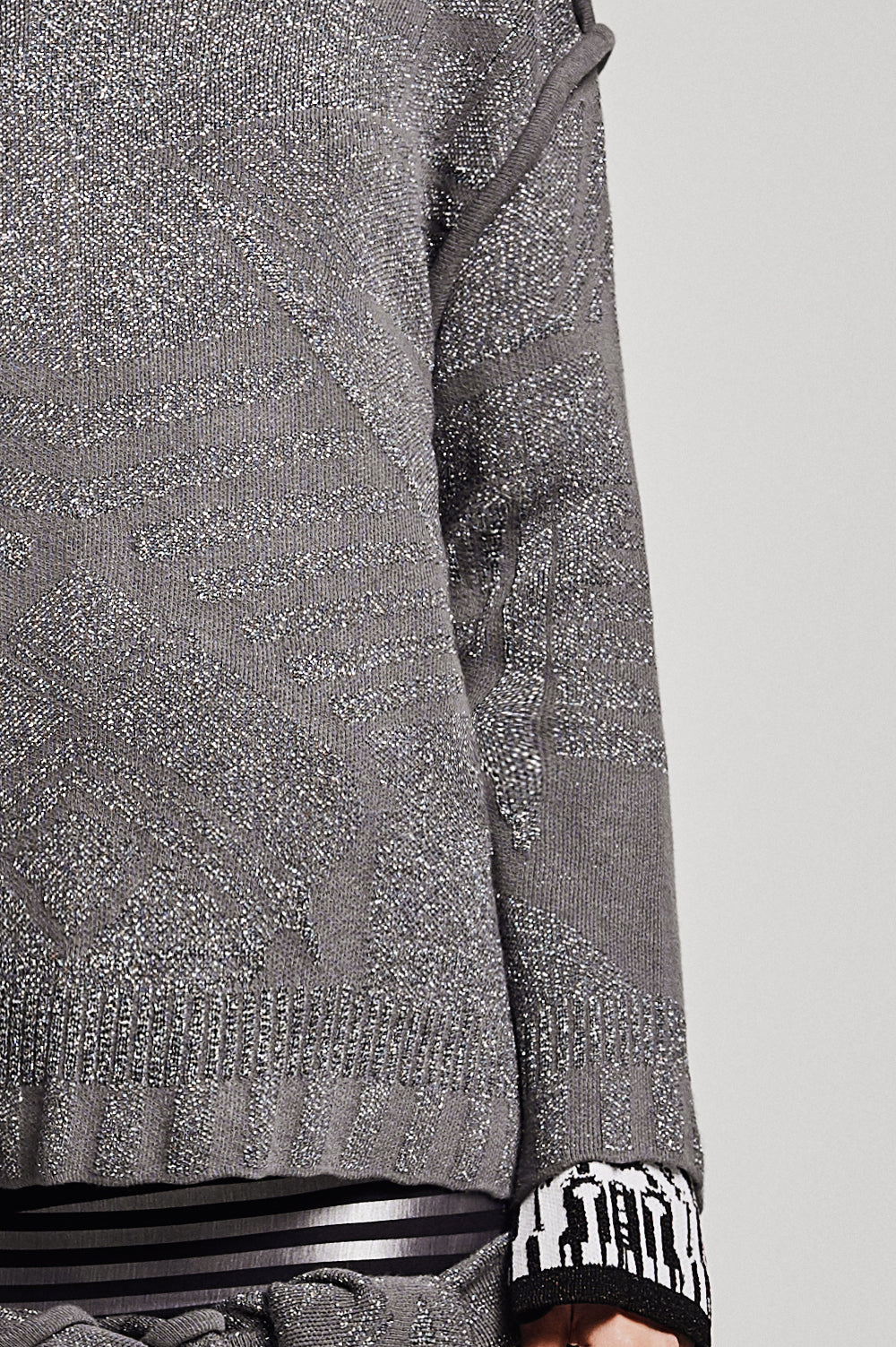 Knitwear Jacquard SWEATER in shiny grey image 1