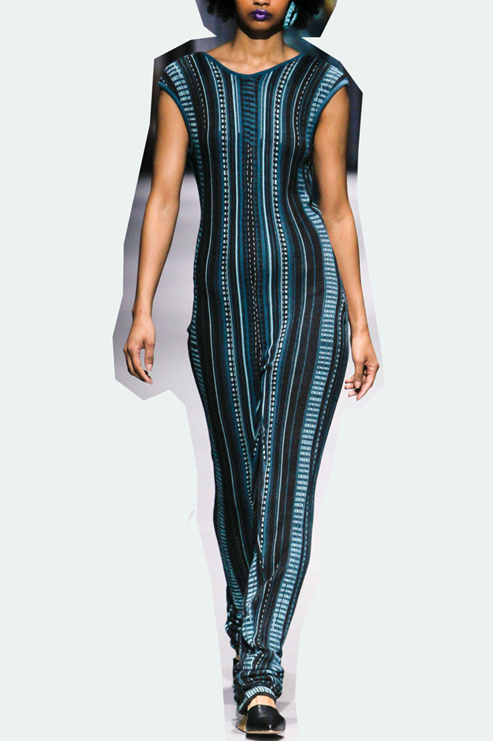 JACQUARD JUMPSUIT WITH OPEN BACK image 1
