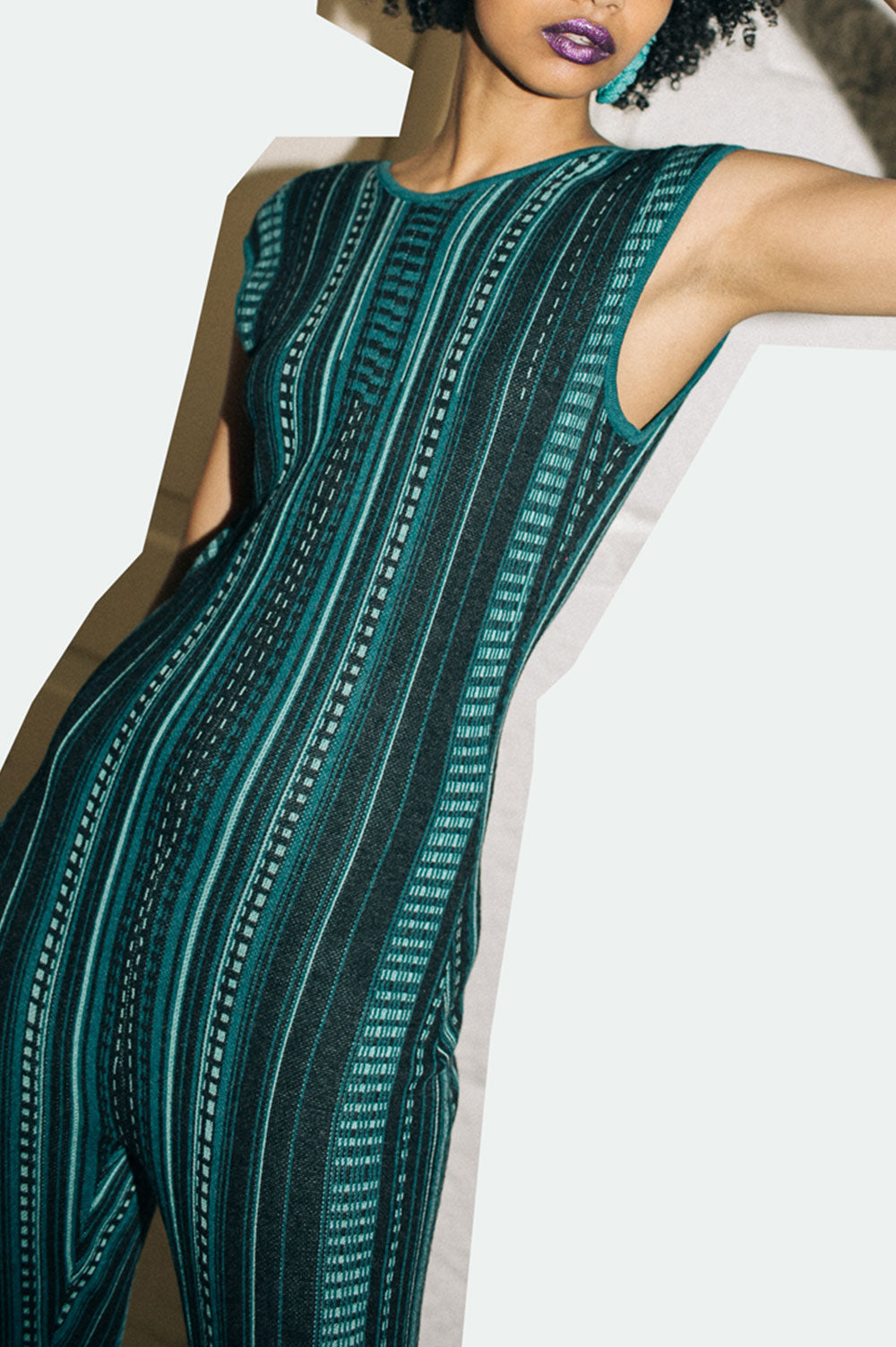 JACQUARD JUMPSUIT WITH OPEN BACK image 0