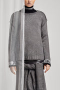 Knitwear Jacquard SWEATER in shiny grey image 0