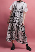 PRINTED DRESS IN BLACK AND WHITE image 0