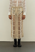 KNITWEAR CROCHET SKIRT WITH WHITE CROCHET RUFFLES image 0