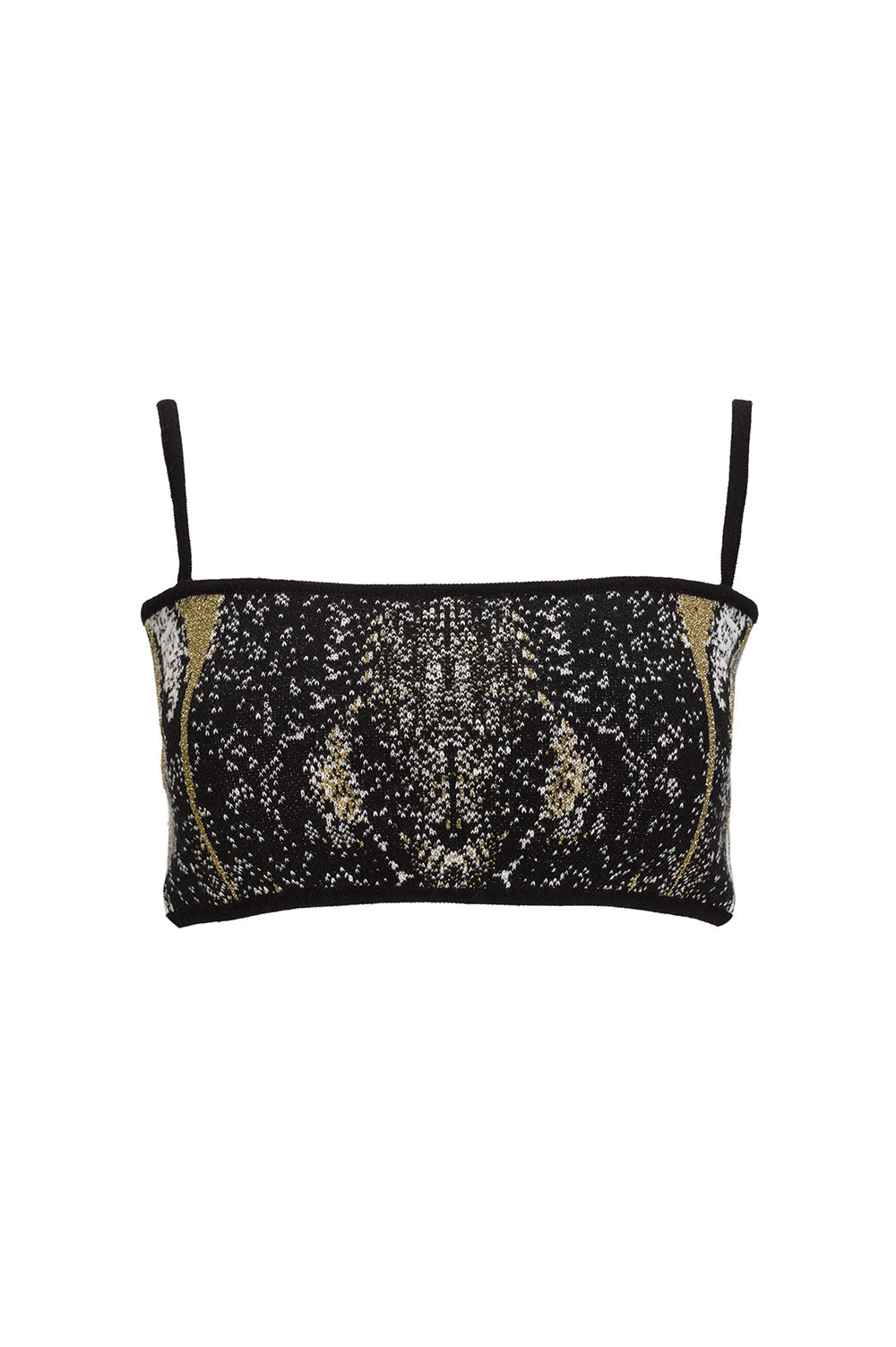 KNITWEAR JACQUARD TOP IN GOLD AND BLACK image 2