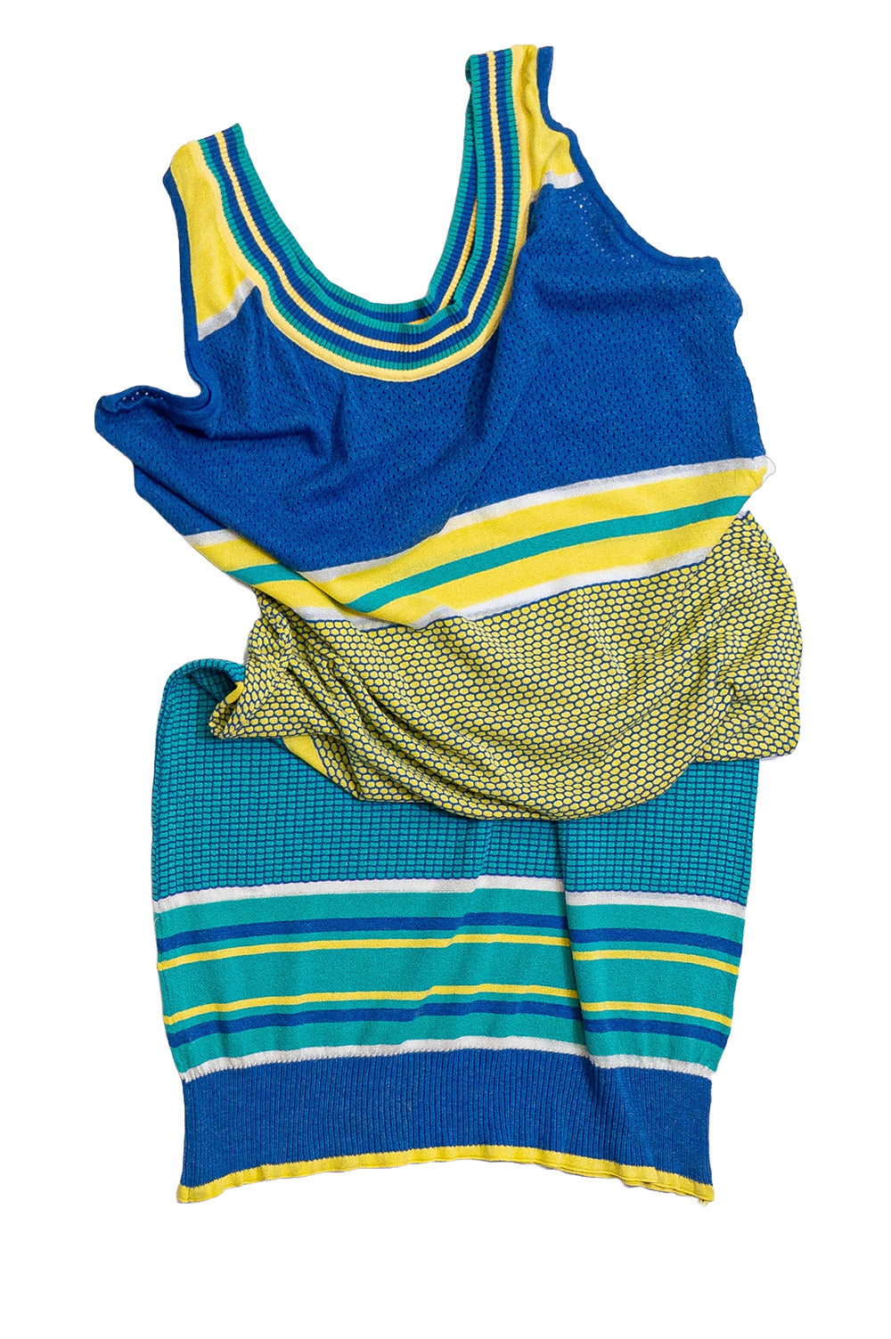 Sky Textured Stripes Midi Sleeveless Dress image 1