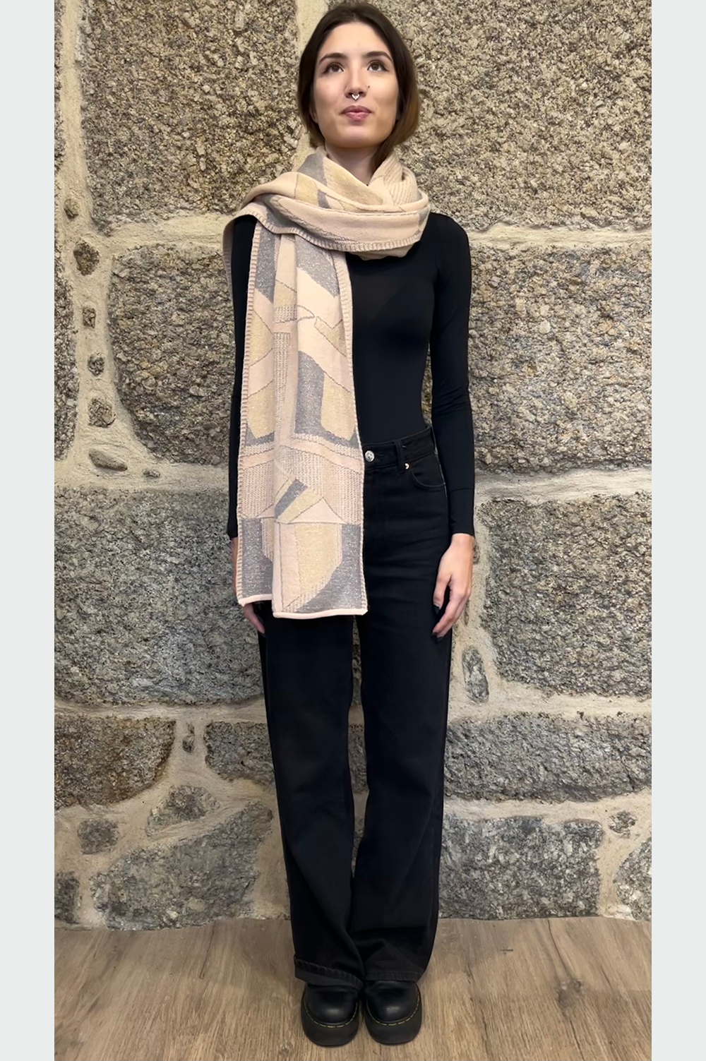 scarf in different nude colors and grey image 4