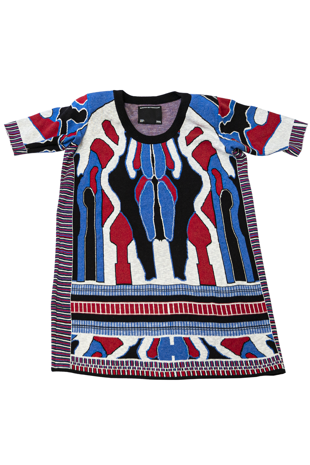 Knitwear Jacquard Dress with wide round neckline image 4