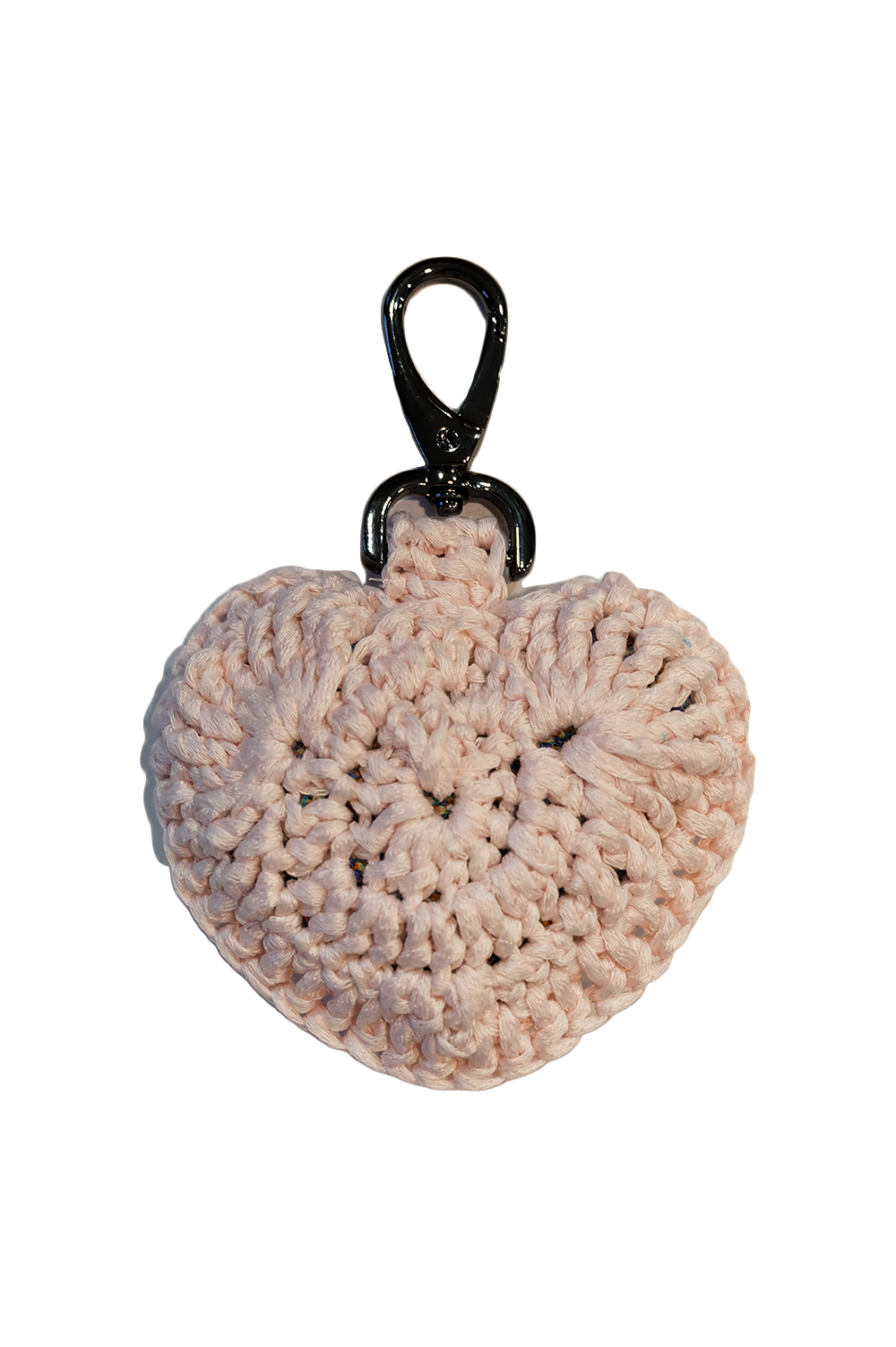 Pink Crochet Heart Keychain image 1
