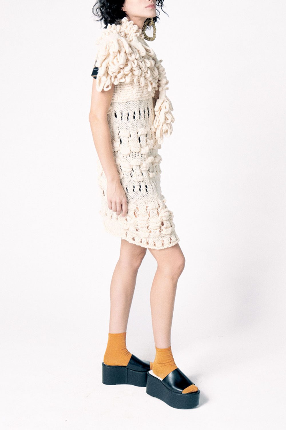 HAND KNIT DRESS WITH DIFFERENT STITCHES image 2