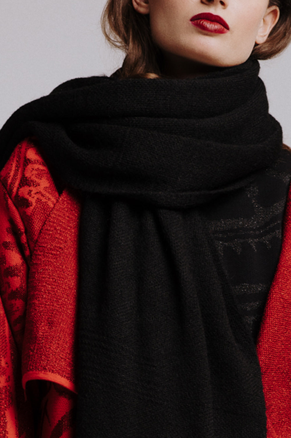 BLACK IN BLACK KNITWEAR JACQUARD SCARF image 1
