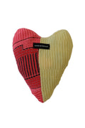 Red and Yellow Patchwork Jacquard Heart-Pillow image 0