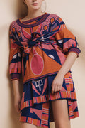 KNITWEAR JACQUARD TUNIC WITH 3/4 SLEEVES image 0