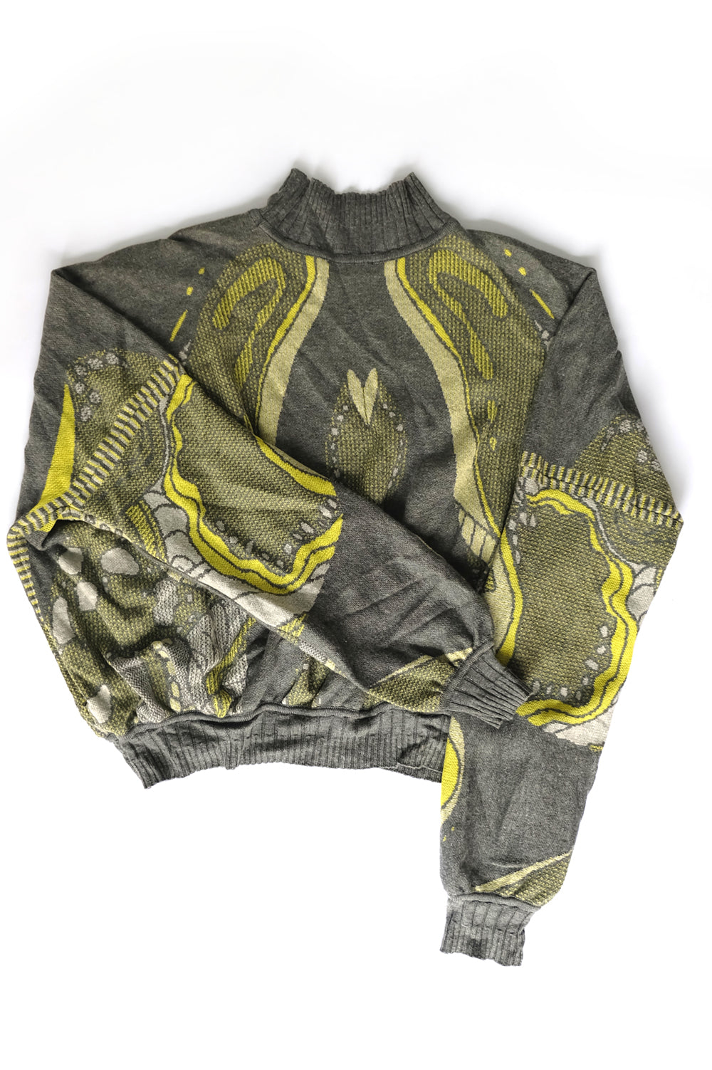KNITWEAR JACQUARD SWEATER IN WHITE, GREY AND YELLOW image 0