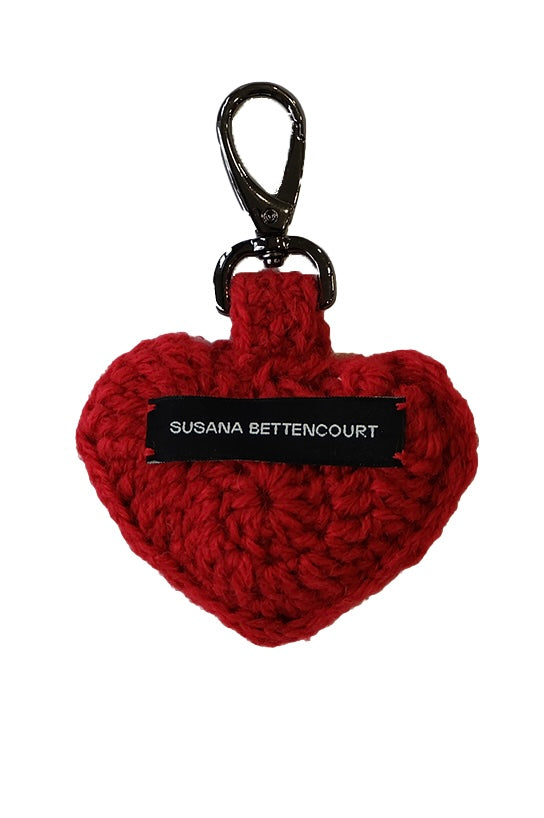 Red Crochet Heart Keychain image 0