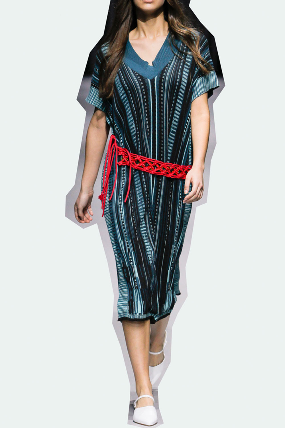 JACQUARD TUNIC WITH V-NECK image 0