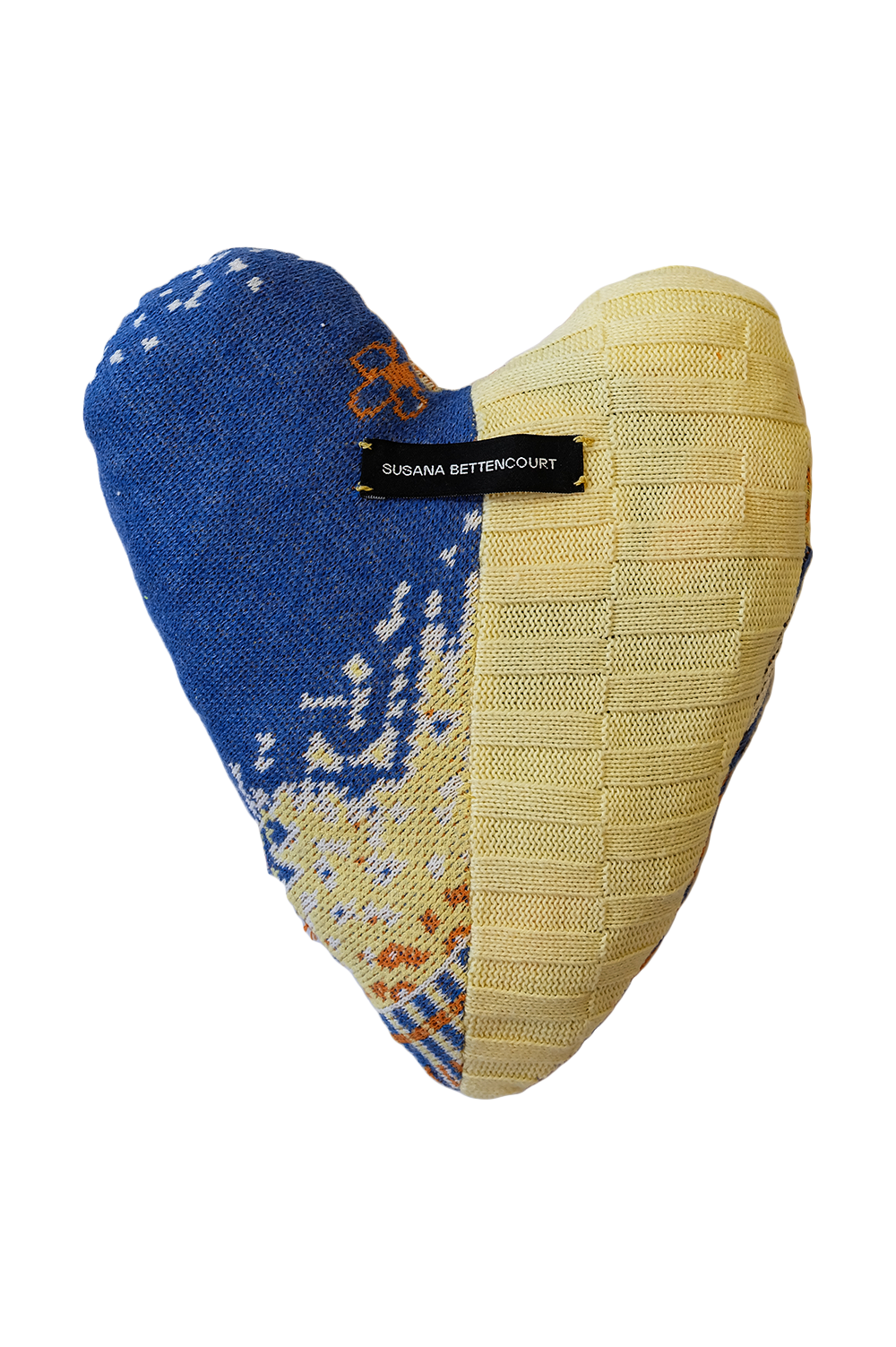 Two-Patch Cloud Jacquard Heart Pillow image 0
