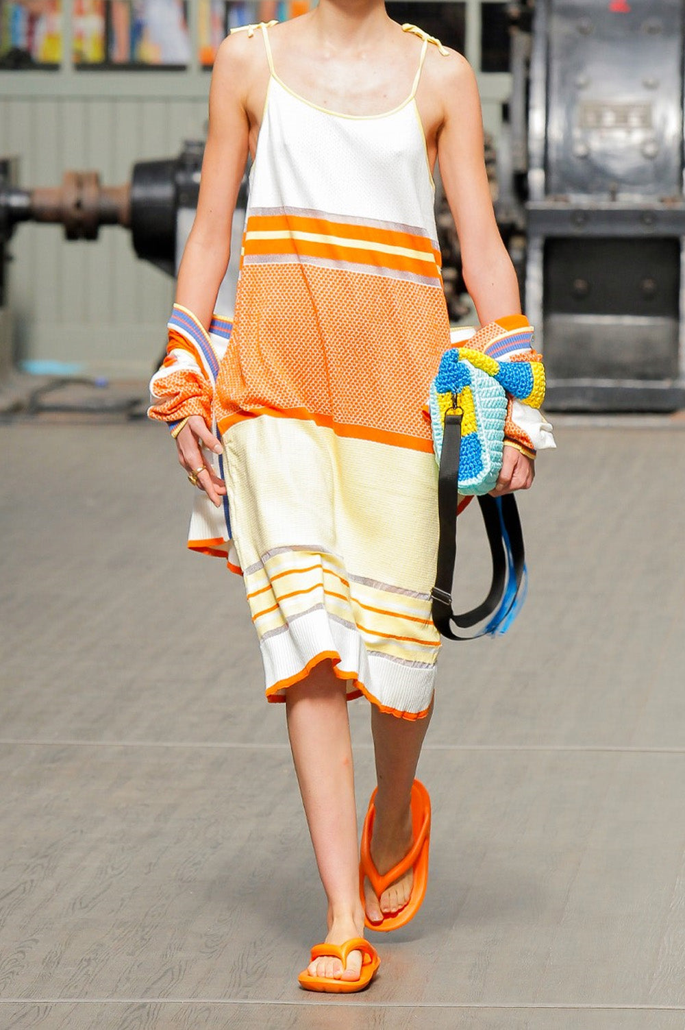 Kid Textured Stripes Midi Dress image 0