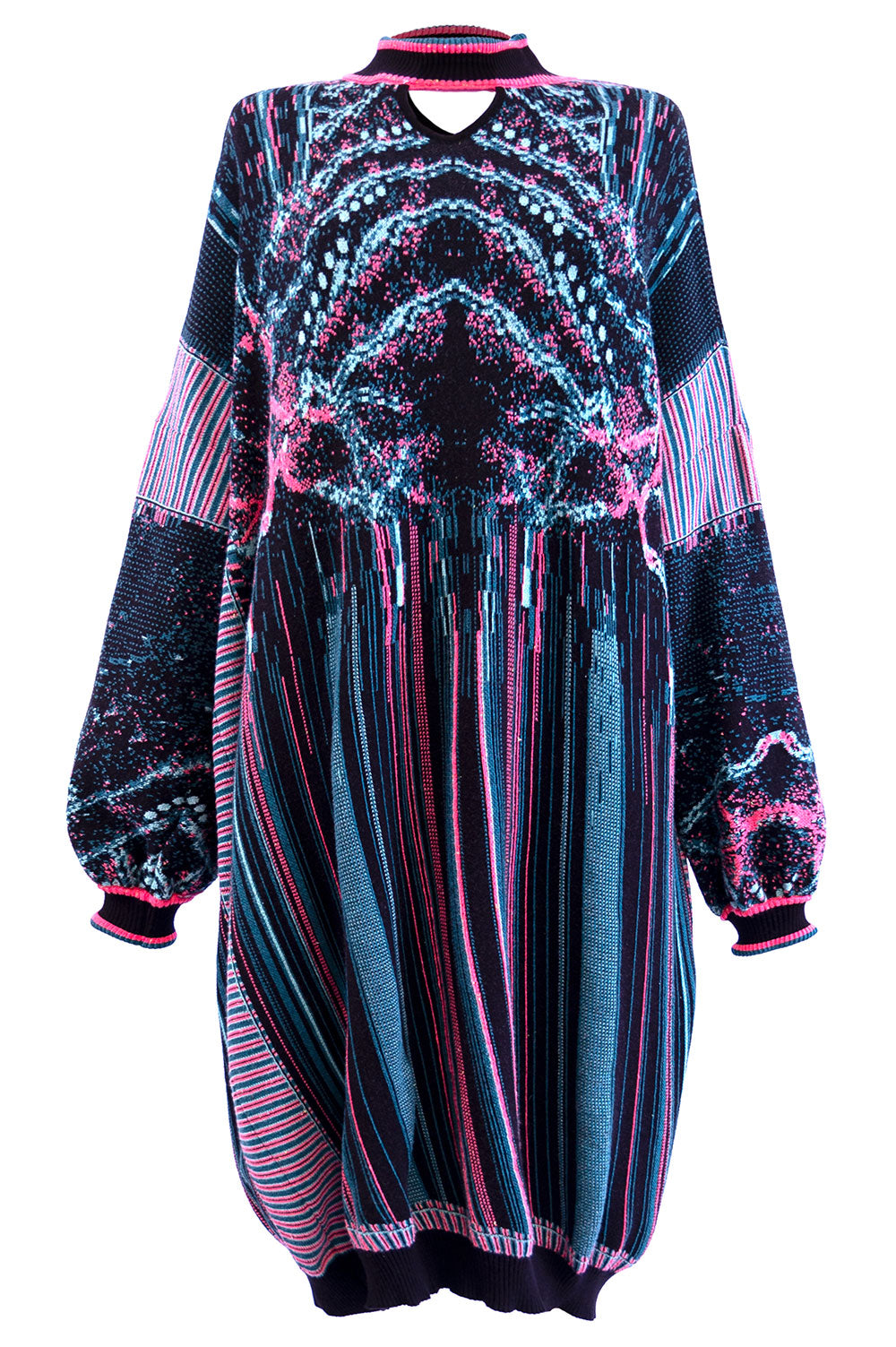 JACQUARD SWEATER DRESS WITH CUT OUT DETAIL image 5