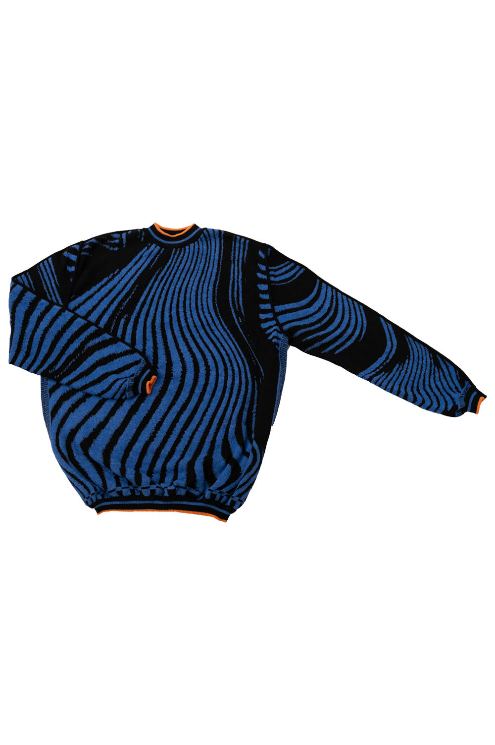 Knitwear Jacquard Male sweater in black and blue image 2