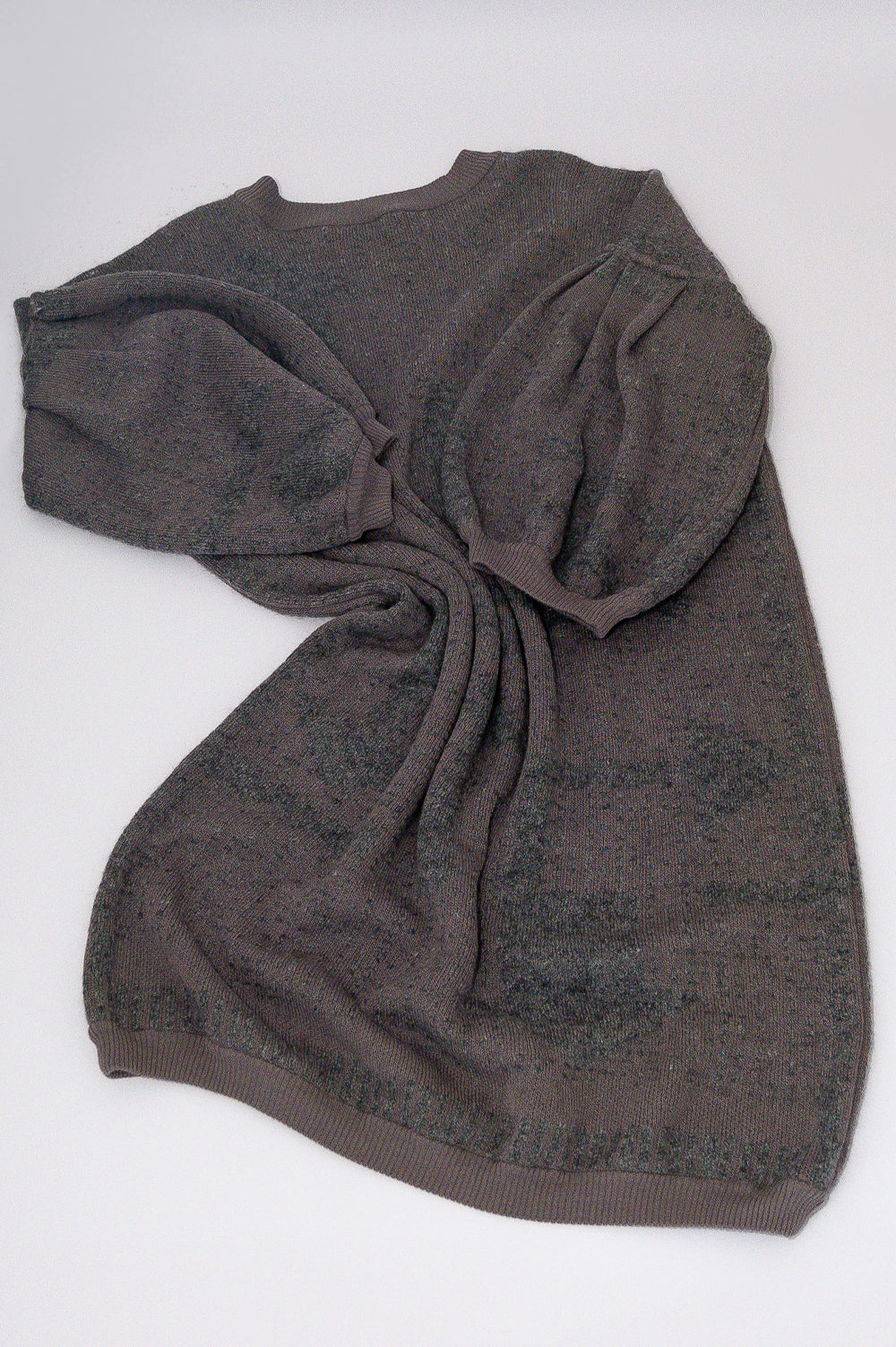 KNITWEAR JACQUARD LONG DRESS IN GREY image 3