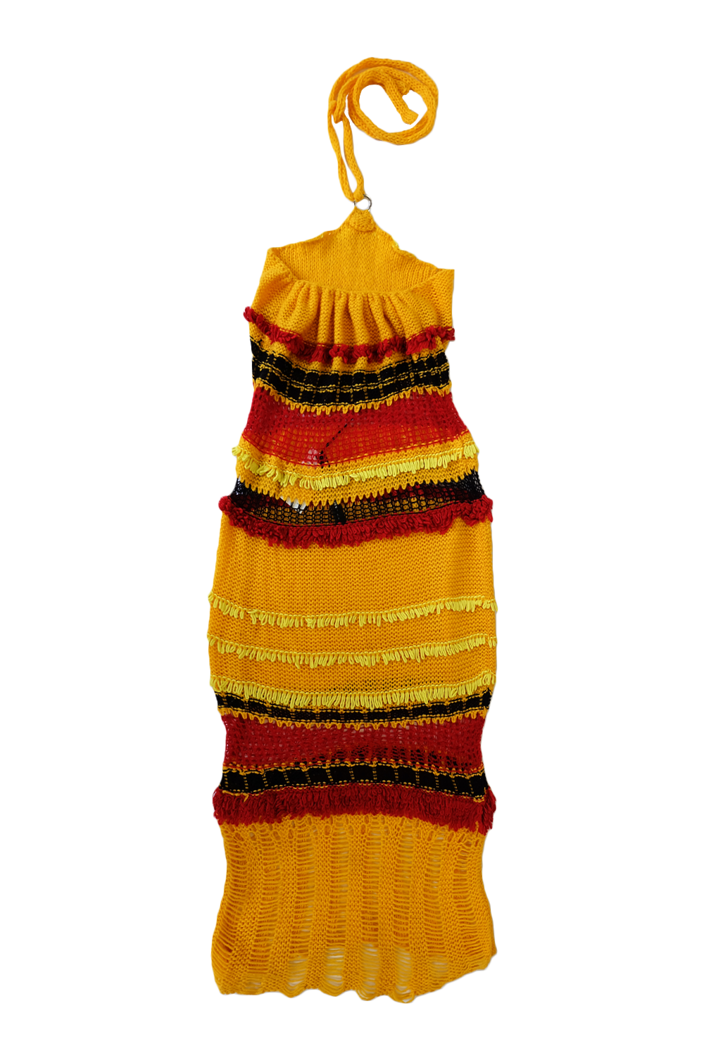 Knitwear long dress knitted by hand machine image 2