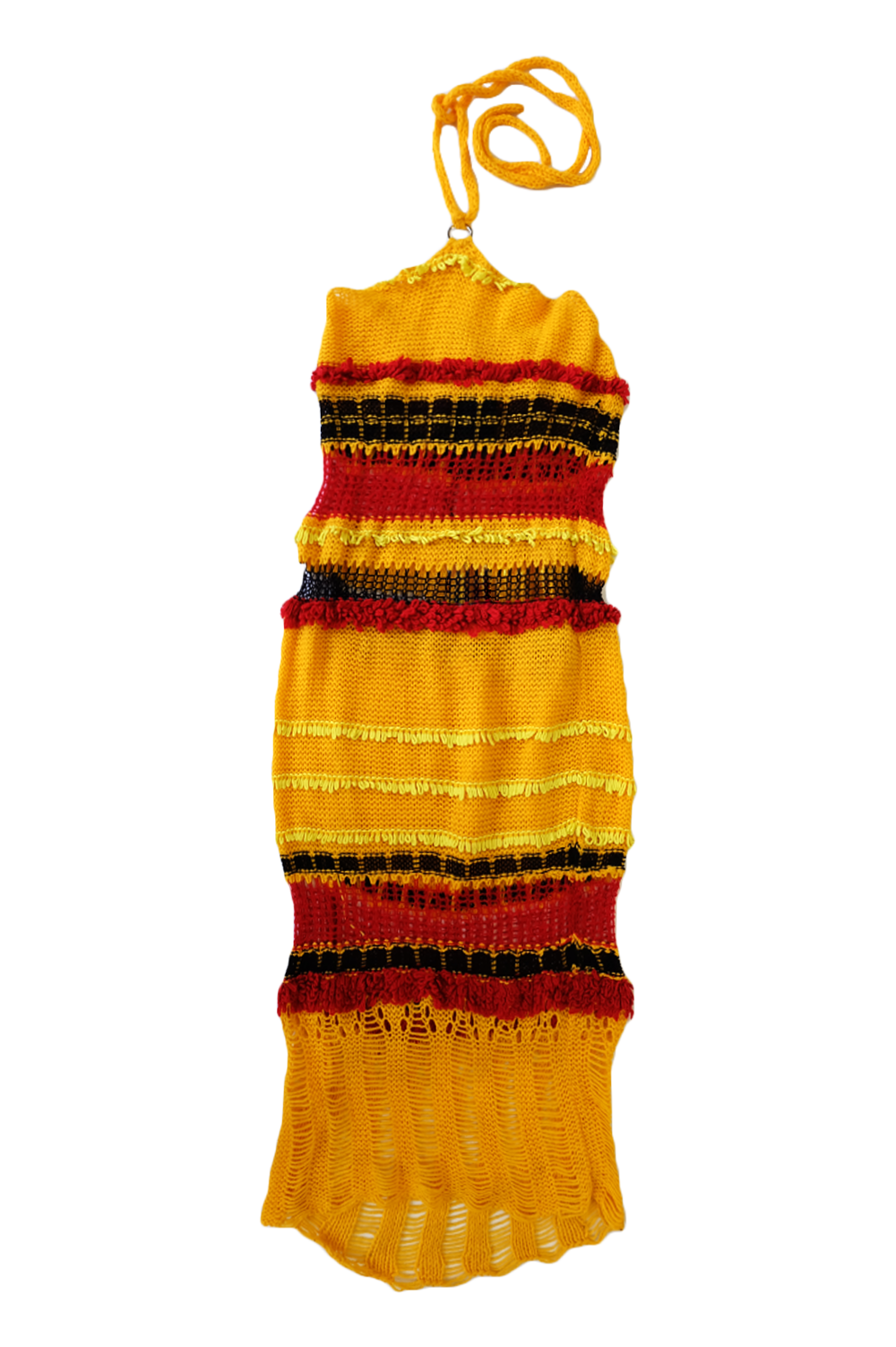 Knitwear long dress knitted by hand machine image 1