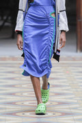 KNITWEAR RIB SKIRT IN BLUE WITH BRAIDING EFFECT image 0