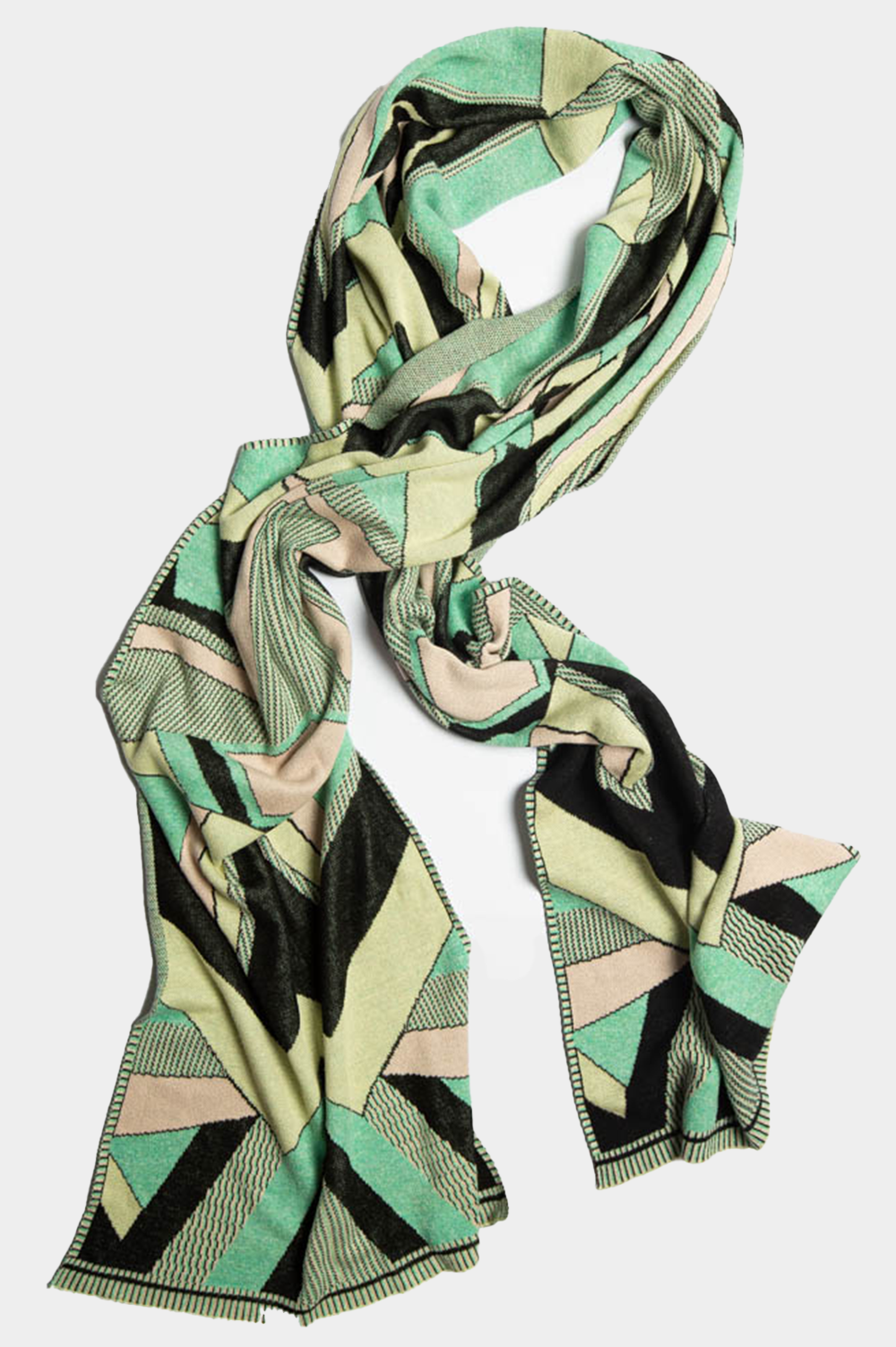 oversized scarf with colorful geometric pattern image 2